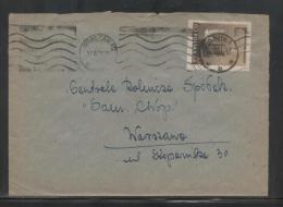 POLAND 1955 LETTER INTRA WARSAW SINGLE FRANKING 60 GR YOUTH PEACE FESTIVAL DOVE WARSAW PALACE OF CULTURE PERF - Brieven En Documenten