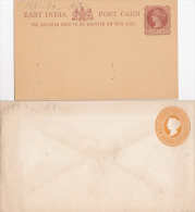 INDE ANGLAISE  2 ENTIERS POSTAUX NEUFS - 1882-1901 Empire