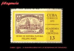 CUBA MINT. 1972-02 X ANIVERSARIO DE LA ACADEMIA DE CIENCIAS DE CUBA - Nuovi