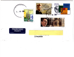 BRASILE  2004 - Yvert 2870-2864-2891 Su Lettera Per La Lituania - OIT - Cartas & Documentos