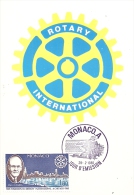 MONACO - ROTARY INTERNATIONAL - 1980 - Timbre Et Tampon Jour D'émission - Cartoline Maximum