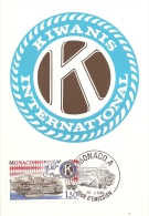 MONACO - KIWANIS INTERNATIONAL - 1980 - Timbre Et Tampon Jour D'émission - Cartoline Maximum