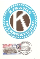 MONACO - KIWANIS INTERNATIONAL - 1980 - Timbre Et Tampon Jour D'émission - Cartes-Maximum (CM)