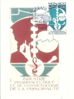 MONACO - Industrie Pharmaceutique Et De Costémologie - 1984  - Timbre Et Tampon Jour D'émission - Maximum Cards