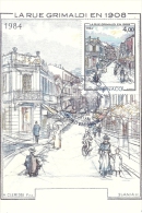 MONACO - La Rue Grimaldi En 1908 - 1984  - Timbre Et Tampon Jour D'émission - Cartas Máxima