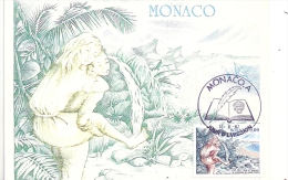 MONACO - Paul Et Virginie De Bernardin De Saint Pierre 1987  - Timbre Et Tampon Jour D'émission - Maximumkaarten