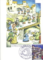 MONACO - Crèche Provençale - Timbre Et Tampon Jour D'émission 1983 - Maximum Cards