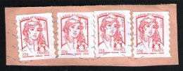 FRANCE Lot 4 Oblitérés Used Stamps Marianne De Ciappa Et Kawena LP 20 Gr Autoadhésives 2013 - 2013-2018 Marianne De Ciappa-Kawena