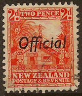 NZ 1936 2d Whare Official P12.5 SG O123b U #AL1371 - Dienstmarken