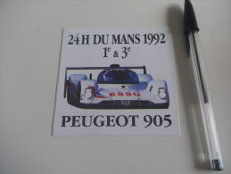 Autocollant - 24 H DU LE MANS 1992 PEUGEOT 905 - Automobile - F1