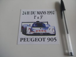 Autocollant - 24 H DU LE MANS 1992 PEUGEOT 905 - Autosport - F1