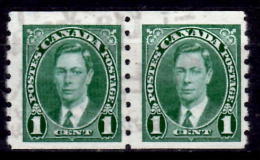 Canada 1937 1 Cent King George VI Mufti Issue #238 Coil Pair - Altri & Non Classificati