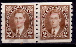 Canada 1937 2 Cent King George VI Mufti Issue #239 Coil Pair - Altri & Non Classificati