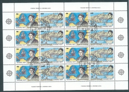 Greece 1992 Europa Cept Full Sheet 8 Sets CTO First Day Full Gum - Hojas Completas