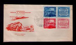 Romania Romana 1949 (imperforate Set Fdc Bandellete) Bucuresti Railway Trens Camions Bus Avions Transports Sp2534 - Trucks