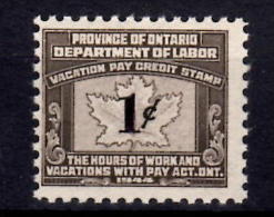 Canada 1951 1 Cent  Vacation Pay Issue #OV1 - Revenues