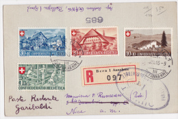 SUISSE  CARTE RECOMMANDEE CENSUREE  1945 - Storia Postale