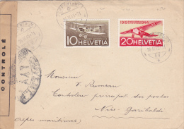 SUISSE     LETTRE  CENSUREE 1945 - Briefe U. Dokumente