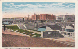 River Front View Des Moines Iowa 1923 Curteich - Des Moines