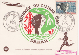 JOURNEE DU TIMBRE   SENEGAL 1959 - Cartas & Documentos
