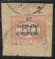 TRENTO E TRIESTE 1919 SOPRASTAMPATO D'ITALIA OVERPRINTED ITALY TASSE TAXES SEGNATASSE 50 CENT. SU 50 C TIMBRATO USED - Trentino & Triest