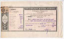 Compagnie D'Assurances (Compgnie Lilited) De London - The London And Lancashire Insurance - 1934 - Royaume-Uni