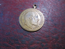 MEDAILLON EDWARDS VII D C BRITT CORONATION COIN - 1902-VOIR PHOTOS - Hangers