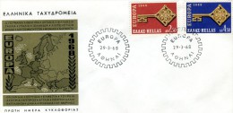 Greece- Greek First Day Cover FDC- "Europa 1968" Issue -29.3.1968 - FDC