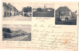 St André Le Gaz - Multivues La Gare L'église ... TB (tache) Précurseur Timbré - Saint-André-le-Gaz