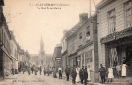 CPA (80) AILLY-SUR-NOYE, La Rue Saint-Martin, Jamais Voyagée, état : Sale, Voir Scan - Ailly Sur Noye