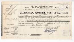 B. W. Noble, Ltd, Caledonian, Scottish, West Of Scotland, Rue Taitbout, Paris - 1925 - United Kingdom