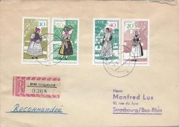Lettre Recommandée De Langebruck Pour La France.Timbres Costumes Folkloriques Ou Traditionnels - Lettres & Documents