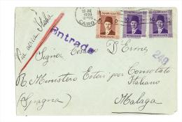 EGITTO - STORIA POSTALE - POSTAL HISTORY - ANNO 1939 - PER MALAGA - Brieven En Documenten