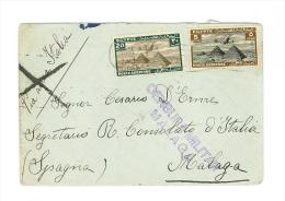 EGITTO - STORIA POSTALE - POSTAL HISTORY - ANNO 1939 - CENSURA MILITARE PER MALAGA - Cartas & Documentos