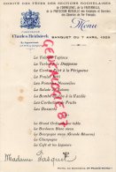 17 -ROCHEFORT- MENU COMITE FETES SECTIONS ROCHELAISES DE L' ORPHELINAT SNCF-CHEMINS DE FER- CHAMPAGNE HEIDSIECK-1929 - Menükarten