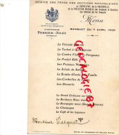 17 -ROCHEFORT- MENU COMITE FETES SECTIONS ROCHELAISES DE L' ORPHELINAT SNCF-CHEMINS DE FER- CHAMPAGNE HEIDSIECK-1929 - Menus