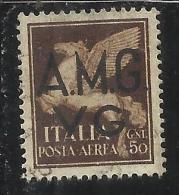 TRIESTE VENEZIA GIULIA 1947 AMG-VG SOPRASTAMPATO D´ITALIA ITALY OVERPRINTED AEREA AIR MAIL CENT. 50 USED USATO - Used