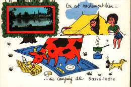 CP Fantaisie (44)    Illustration Jean De Preissac  -  On Est Vachement Bien Au Camping De  BASSE-INDRE - Basse-Indre
