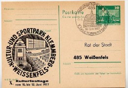 DDR P79-4b-77 C40-b Postkarte ZUDRUCK T.1 Sportpark Klemmberg Weißenfels Sost. 1977 - Postales Privados - Usados