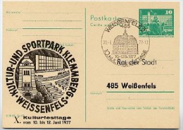 DDR P79-4d-77 C40-d Postkarte ZUDRUCK T.2 Sportpark Klemmberg Weißenfels Sost. 1977 - Cartoline Private - Usati