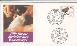 BIRDS, CHIKENS, COVER FDC, 1981, GERMANY - Gallinacées & Faisans