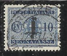 ITALIA REGNO ITALY KINGDOM 1944 REPUBBLICA SOCIALE ITALIANA RSI TASSE TAXES SEGNATASSE FASCIO CENT. 10 TIMBRATO USED - Taxe