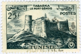 TUNISIA, FRENCH PROTECTORATE, FORTE DI TABARKA, 1956, FRANCOBOLLO NUOVO (MLH*), Mi 454, Scott 282, YT 414 - Unused Stamps