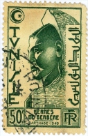 TUNISIA, FRENCH PROTECTORATE, HERMES BERBERO, 1951, FRANCOBOLLO USATO, Mi 385, Scott 212, YT 348 - Oblitérés