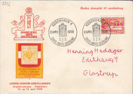 Denmark Sonderstempel KØBENHAVN SJS Stamp Exhibition 1958 Cover Brief Red Cross Rotes Kreuz Croix Rouge Ship Jutlandia - Lettres & Documents