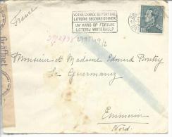 De Bruxelles Pour Emmerin 59 Lettre Censure Allemande  2 Scans - Weltkrieg 1939-45 (Briefe U. Dokumente)