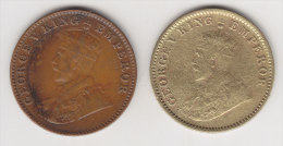 @Y@  India Britisch 2 X 1/4  Anna 1936  WRONG METAL  ?    7 Picture's    (2552) - Indien