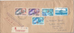 Elisabethville 1966 Lettre Recommandée Pour La France Timbres Satellite Espace Et Palais De La Nation - Used