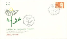 Turkey; Special Postmark 1984 5th Symposium On The Plant Originated Pharmaceutical Raw Materials, Ankara - Geneeskrachtige Planten