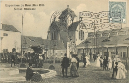 BRUXELLES EXPOSITION 1910 SECTION ALLEMANDE  AVEC CACHET POSTAL ENVOYEE A POUPEHAN HOTEL DANLOY FELICIE - Universal Exhibitions